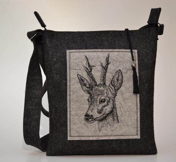 Trachtentasche XL anthrazit bestickt