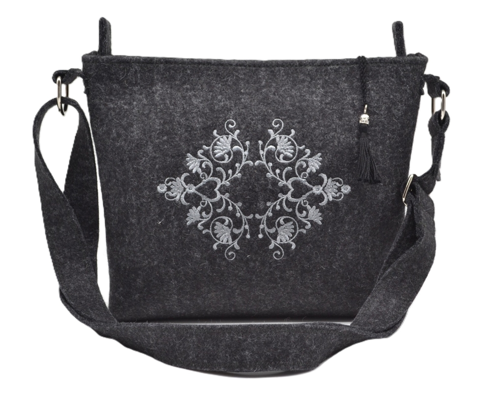 Trachtentasche M anthrazit bestickt