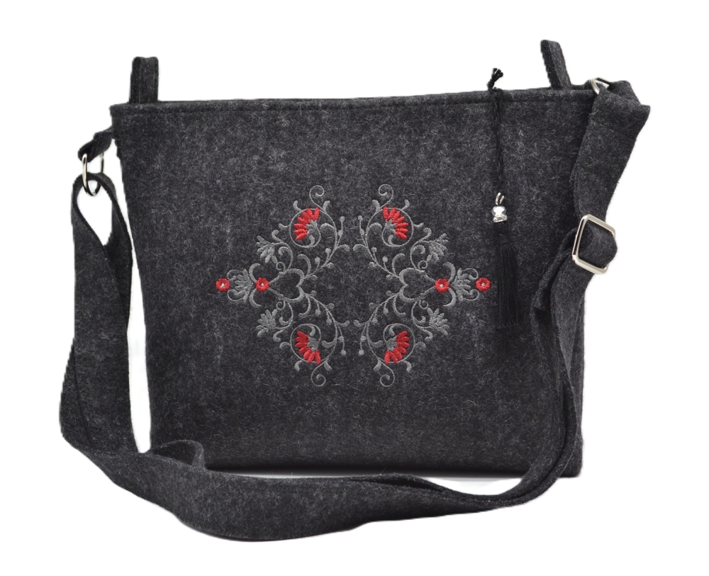 Trachtentasche M anthrazit bestickt
