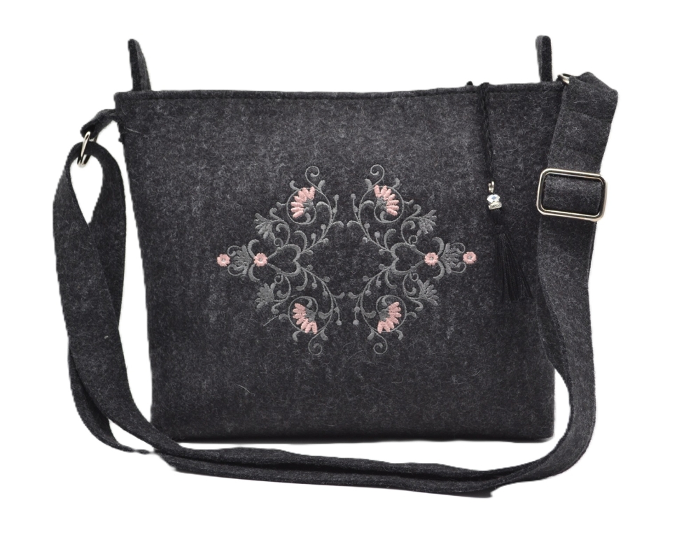 Trachtentasche M anthrazit bestickt