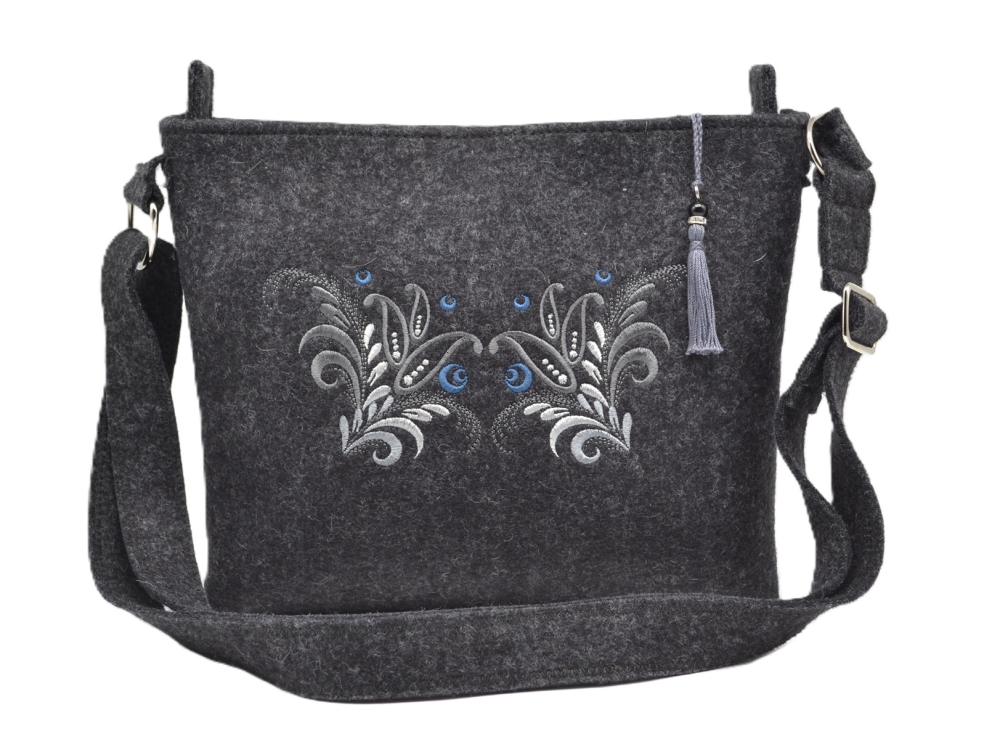 Trachtentasche M anthrazit bestickt